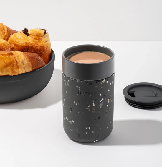 Reusable Coffee Mug 16oz - Charcoal Terrazzo